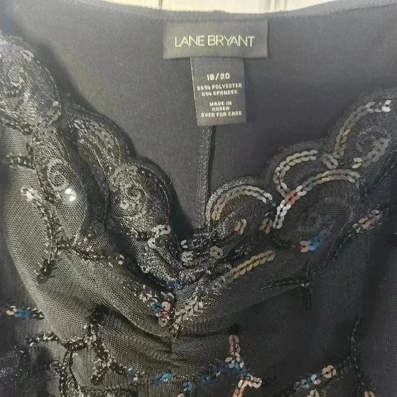 Lane Bryant Plus  Size Black Sequin Lace Trim Camisole Tank Top Size 18/20 - Picture 9 of 12